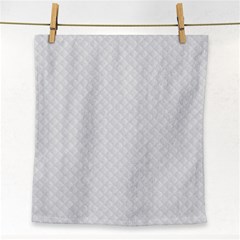 Bright White Stitched And Quilted Pattern Face Towel by PodArtist