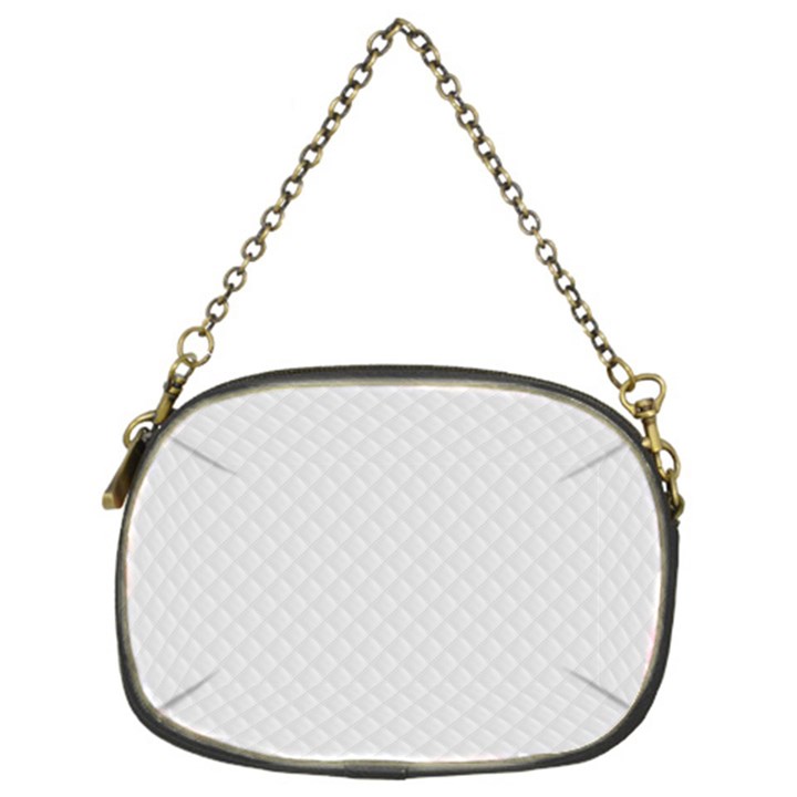 Bright White Stitched and Quilted Pattern Chain Purses (One Side) 