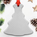 Bright White Stitched and Quilted Pattern Christmas Tree Ornament (Two Sides) Back