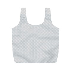 Bright White Stitched And Quilted Pattern Full Print Recycle Bags (m)  by PodArtist