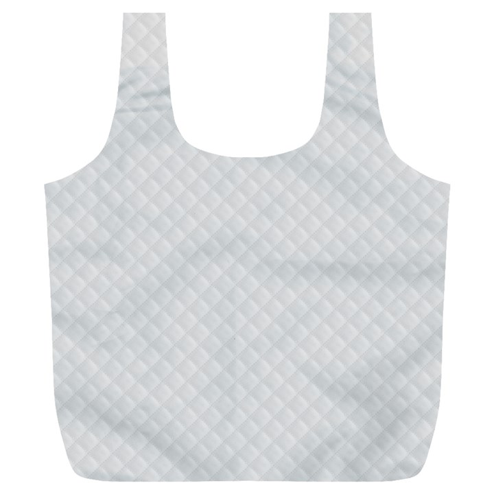 Bright White Stitched and Quilted Pattern Full Print Recycle Bags (L) 