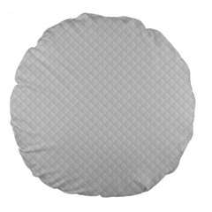 Bright White Stitched And Quilted Pattern Large 18  Premium Flano Round Cushions by PodArtist