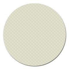 Rich Cream Stitched And Quilted Pattern Magnet 5  (round) by PodArtist