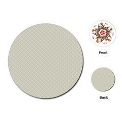 Rich Cream Stitched And Quilted Pattern Playing Cards (round)  by PodArtist