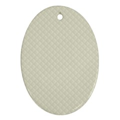 Rich Cream Stitched And Quilted Pattern Oval Ornament (two Sides) by PodArtist