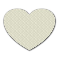 Rich Cream Stitched And Quilted Pattern Heart Mousepads by PodArtist