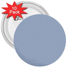 Powder Blue Stitched And Quilted Pattern 3  Buttons (10 Pack)  by PodArtist