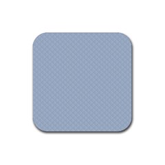 Powder Blue Stitched And Quilted Pattern Rubber Coaster (square)  by PodArtist