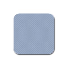 Powder Blue Stitched And Quilted Pattern Rubber Square Coaster (4 Pack)  by PodArtist