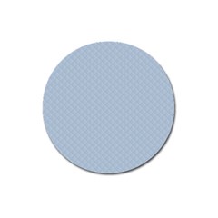 Powder Blue Stitched And Quilted Pattern Magnet 3  (round) by PodArtist