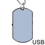 Powder Blue Stitched and Quilted Pattern Dog Tag USB Flash (Two Sides) Front