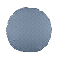 Powder Blue Stitched And Quilted Pattern Standard 15  Premium Round Cushions by PodArtist