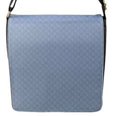 Powder Blue Stitched And Quilted Pattern Flap Messenger Bag (s) by PodArtist