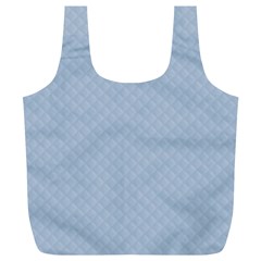 Powder Blue Stitched And Quilted Pattern Full Print Recycle Bags (l)  by PodArtist