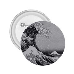 Black And White Japanese Great Wave Off Kanagawa By Hokusai 2 25  Buttons by PodArtist