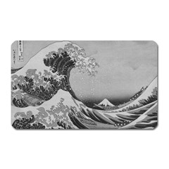 Black And White Japanese Great Wave Off Kanagawa By Hokusai Magnet (rectangular) by PodArtist