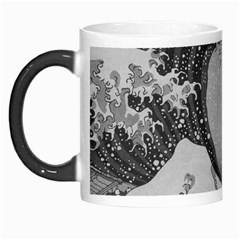 Black And White Japanese Great Wave Off Kanagawa By Hokusai Morph Mugs by PodArtist