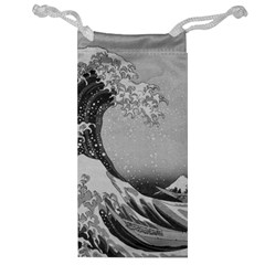 Black And White Japanese Great Wave Off Kanagawa By Hokusai Jewelry Bag by PodArtist