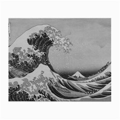 Black And White Japanese Great Wave Off Kanagawa By Hokusai Small Glasses Cloth (2-side) by PodArtist