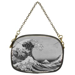 Black And White Japanese Great Wave Off Kanagawa By Hokusai Chain Purses (two Sides)  by PodArtist