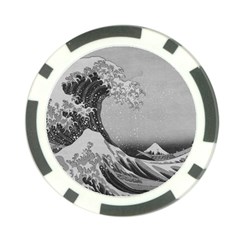 Black And White Japanese Great Wave Off Kanagawa By Hokusai Poker Chip Card Guard (10 Pack)