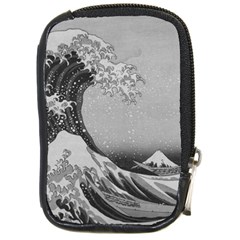 Black And White Japanese Great Wave Off Kanagawa By Hokusai Compact Camera Cases by PodArtist