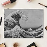 Black and White Japanese Great Wave off Kanagawa by Hokusai Cosmetic Bag (XL) Front