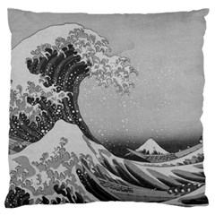 Black And White Japanese Great Wave Off Kanagawa By Hokusai Standard Flano Cushion Case (two Sides) by PodArtist