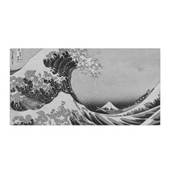 Black And White Japanese Great Wave Off Kanagawa By Hokusai Satin Wrap by PodArtist