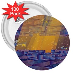 Up Down City 3  Buttons (100 Pack)  by berwies