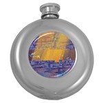 Up Down City Round Hip Flask (5 oz) Front