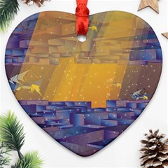 Up Down City Heart Ornament (two Sides) by berwies