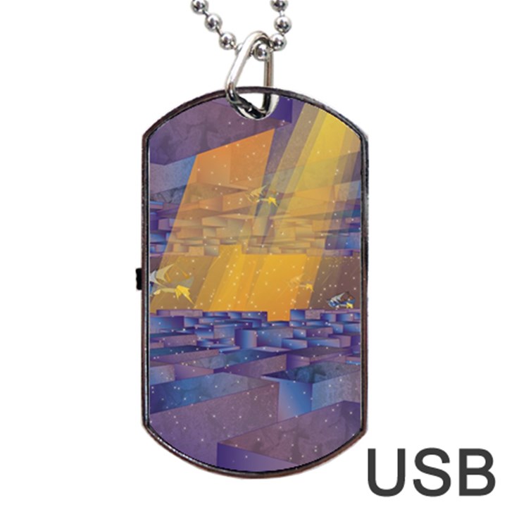 Up Down City Dog Tag USB Flash (Two Sides)