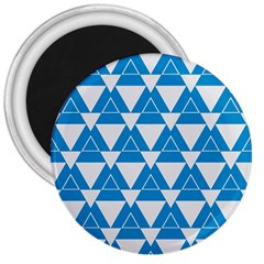 Blue & White Triangle Pattern  3  Magnets by berwies