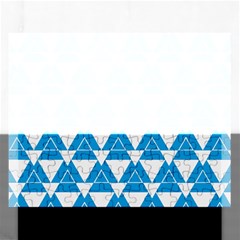 Blue & White Triangle Pattern  Rectangular Jigsaw Puzzl by berwies