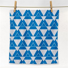 Blue & White Triangle Pattern  Face Towel by berwies