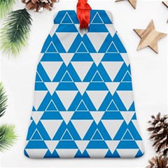 Blue & White Triangle Pattern  Ornament (bell)