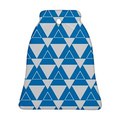 Blue & White Triangle Pattern  Bell Ornament (two Sides)