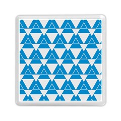 Blue & White Triangle Pattern  Memory Card Reader (square)  by berwies