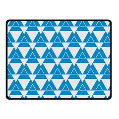 Blue & White Triangle Pattern  Double Sided Fleece Blanket (small)  by berwies