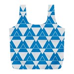 blue & white Triangle pattern  Full Print Recycle Bags (L)  Front