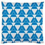 blue & white Triangle pattern  Standard Flano Cushion Case (One Side) Front