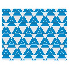 Blue & White Triangle Pattern  Double Sided Flano Blanket (medium)  by berwies