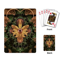 Beautiful Filigree Oxidized Copper Fractal Orchid Playing Card by jayaprime