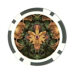 Beautiful Filigree Oxidized Copper Fractal Orchid Poker Chip Card Guard (10 Pack) by jayaprime