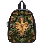 Beautiful Filigree Oxidized Copper Fractal Orchid School Bag (Small) Front