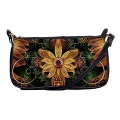 Beautiful Filigree Oxidized Copper Fractal Orchid Shoulder Clutch Bags by jayaprime