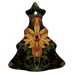 Beautiful Filigree Oxidized Copper Fractal Orchid Christmas Tree Ornament (Two Sides) Front