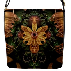 Beautiful Filigree Oxidized Copper Fractal Orchid Flap Messenger Bag (s) by jayaprime