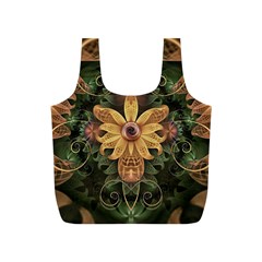 Beautiful Filigree Oxidized Copper Fractal Orchid Full Print Recycle Bags (s)  by jayaprime